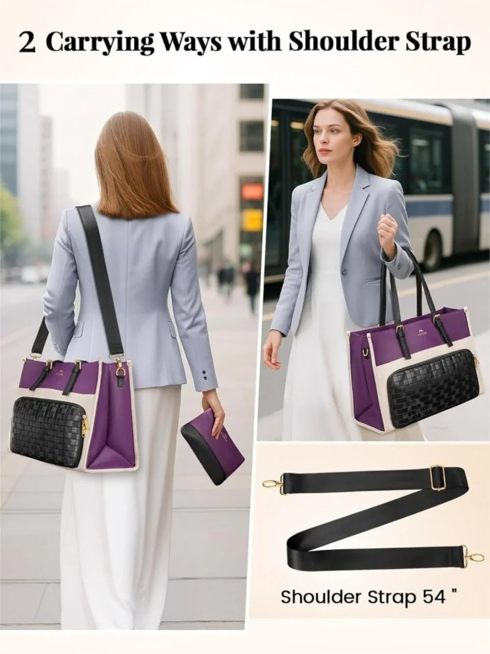 Stylish Insulated Lunch Tote & Laptop Briefcase, 15.6
